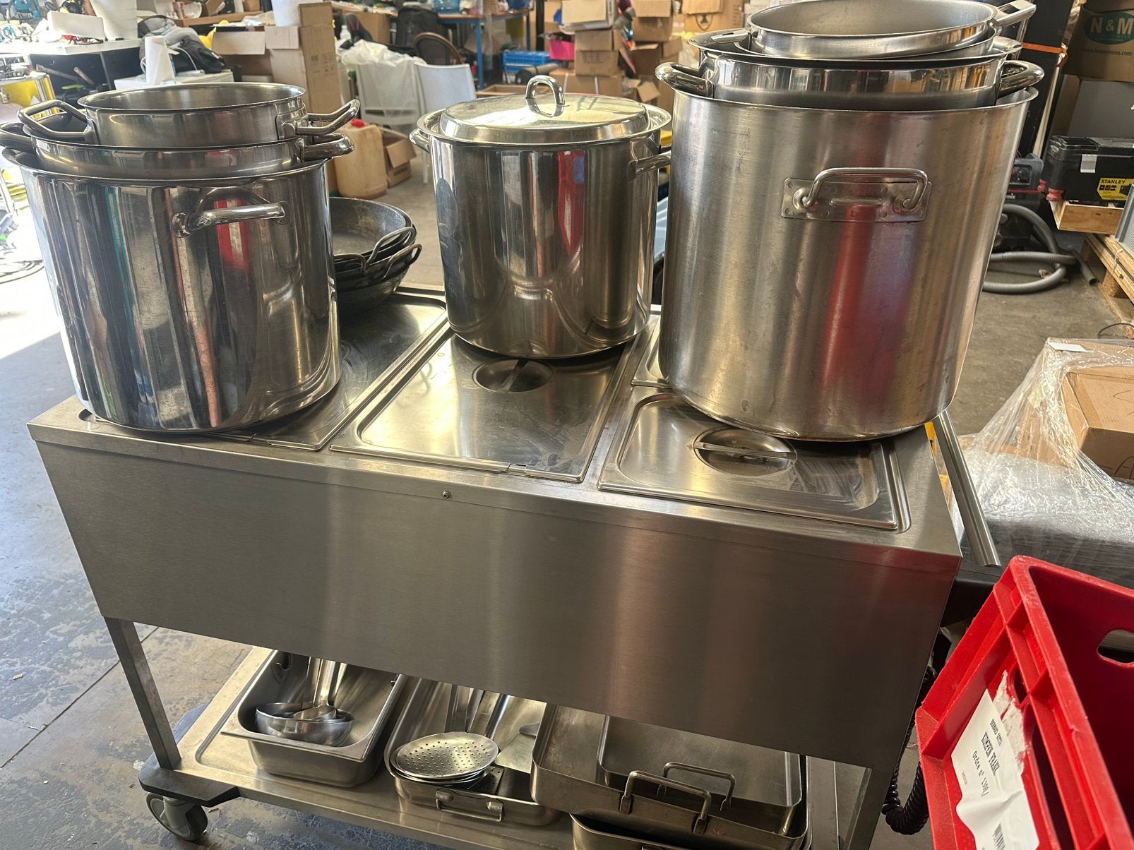 Complete RVS horeca bain-marie met kookpotten & toebehoren, Ophalen