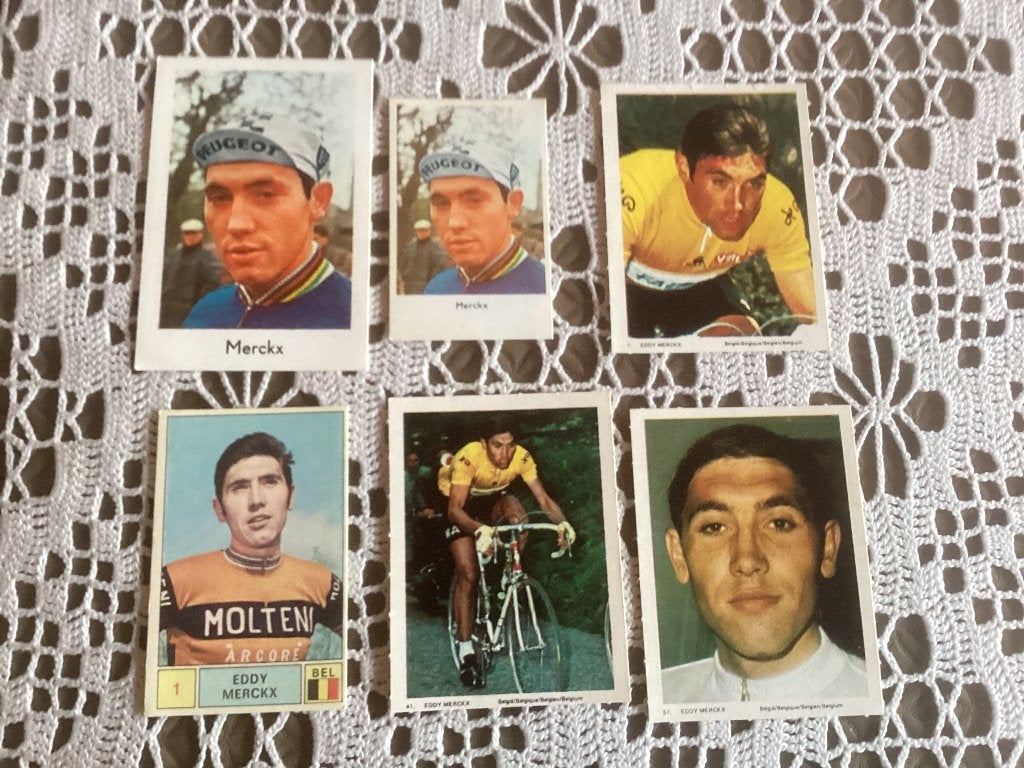 6 prenten chromos wielrenners EDDY MERCKX Monty gum panini, Enlèvement ou Envoi, Utilisé