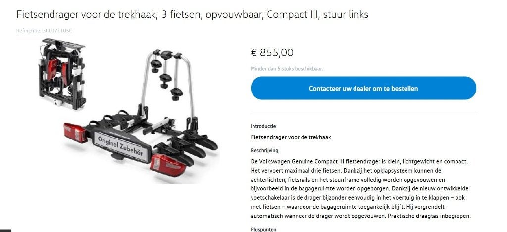 Fietsendrager voor trekhaak 3 fietsen, Ophalen, 3 fietsen of meer, Nieuw, Trekhaakdrager