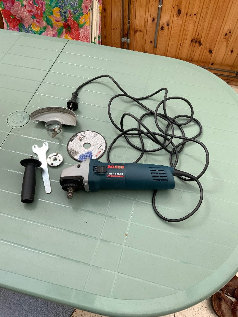 Bosch blauwe slijpmachine, Doe-het-zelf en Bouw, Ophalen, Zo goed als nieuw, 1000 watt of meer, Haakse handslijpmachine