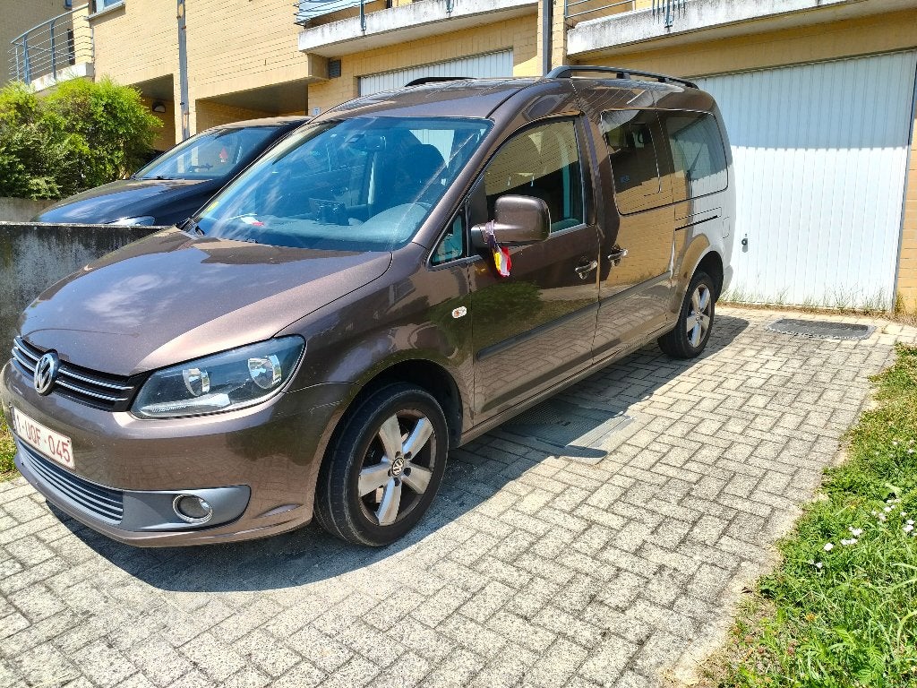 Vw caddy maxi 4 motion, Auto's, Stof, 4 cilinders, Bruin, 7 zetels
