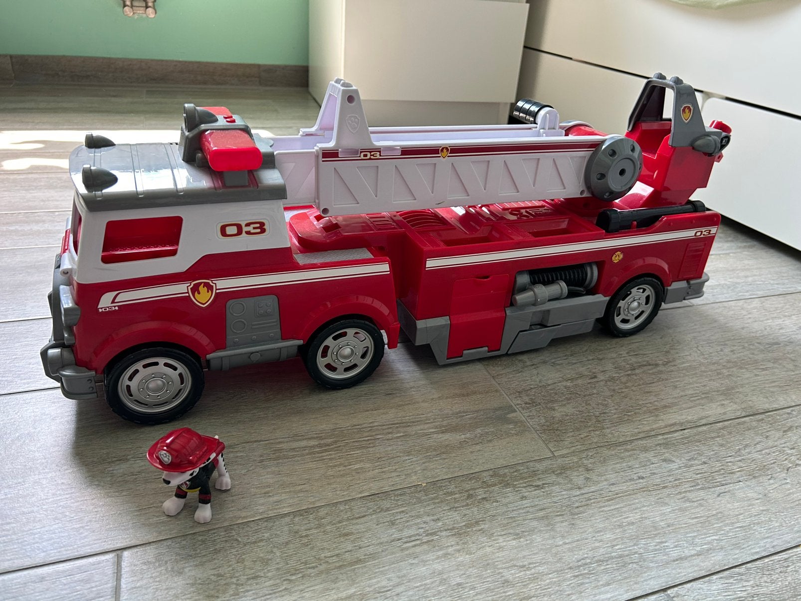 Paw patrol brandweerwagen, Ophalen, Gebruikt