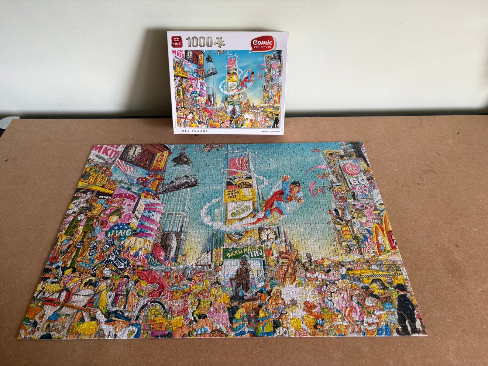 King Comic puzzel: Times Square 1000 stukjes, Ophalen of Verzenden, 500 t/m 1500 stukjes, Gebruikt, Legpuzzel