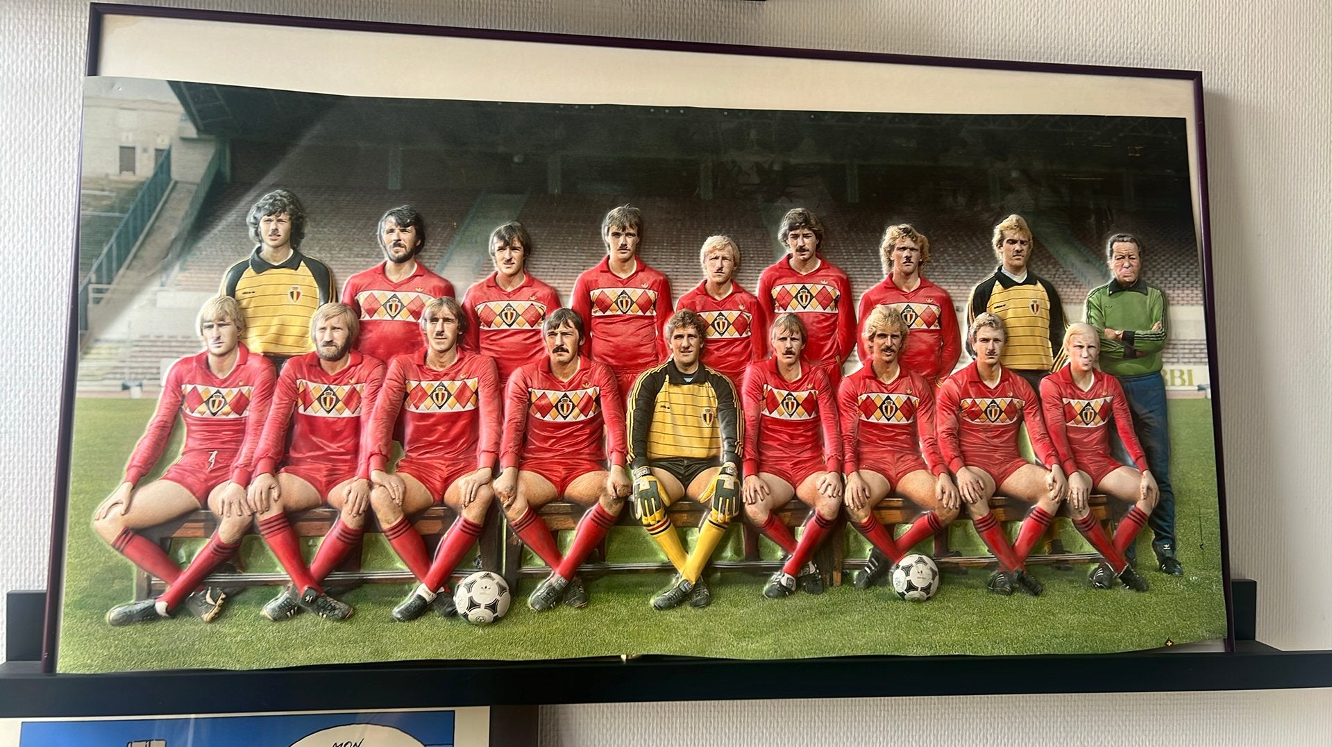 Oude thermogevormde poster Rode Duivels 1984 in 3D, Ophalen of Verzenden, Zo goed als nieuw