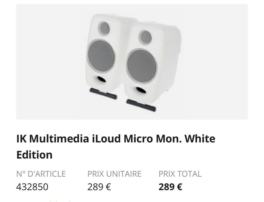IK Multimedia iLoud Micro Monitoring, Enlèvement, Comme neuf