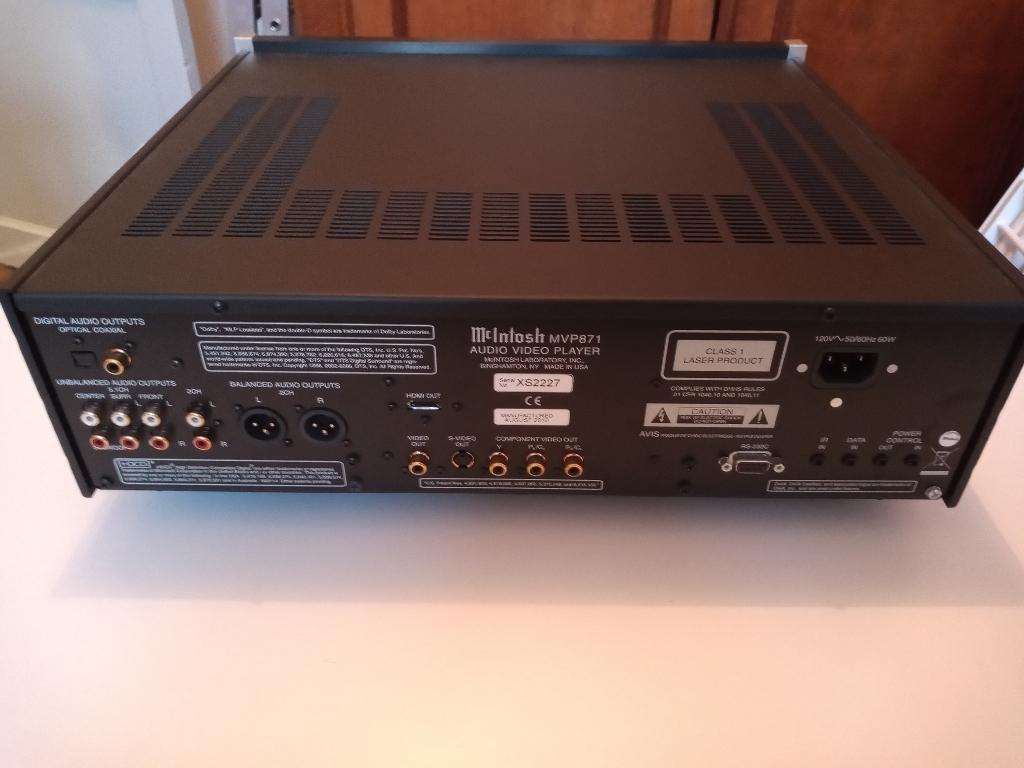Lecteur CD/DVD McIntosh MVP 871, Enlèvement