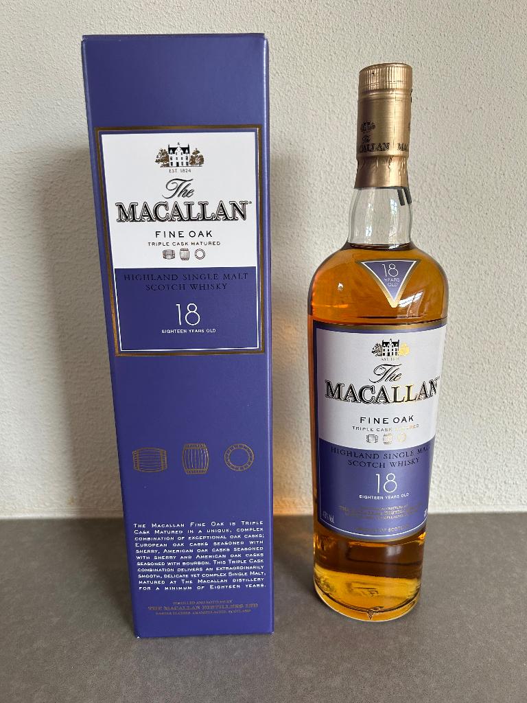 The Macallan fine oak 18, Ophalen of Verzenden, Nieuw, Overige typen