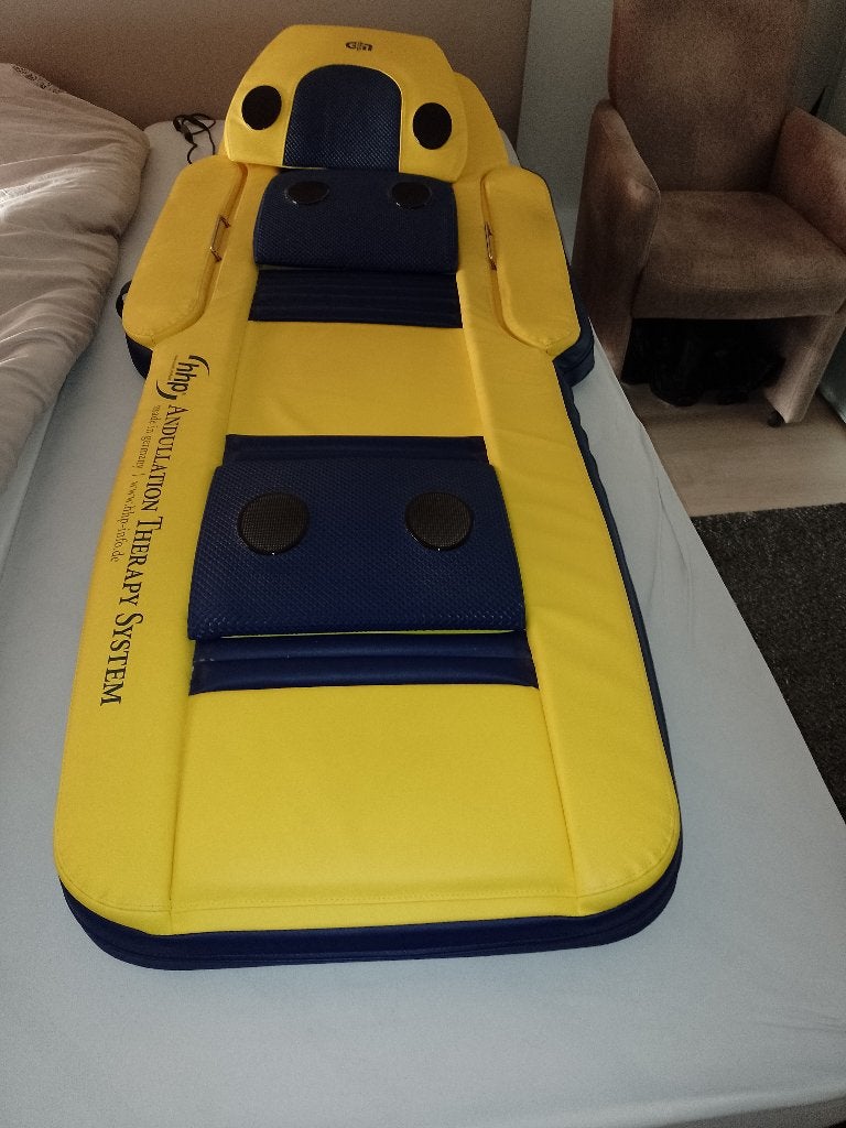massage matras blauw en geel