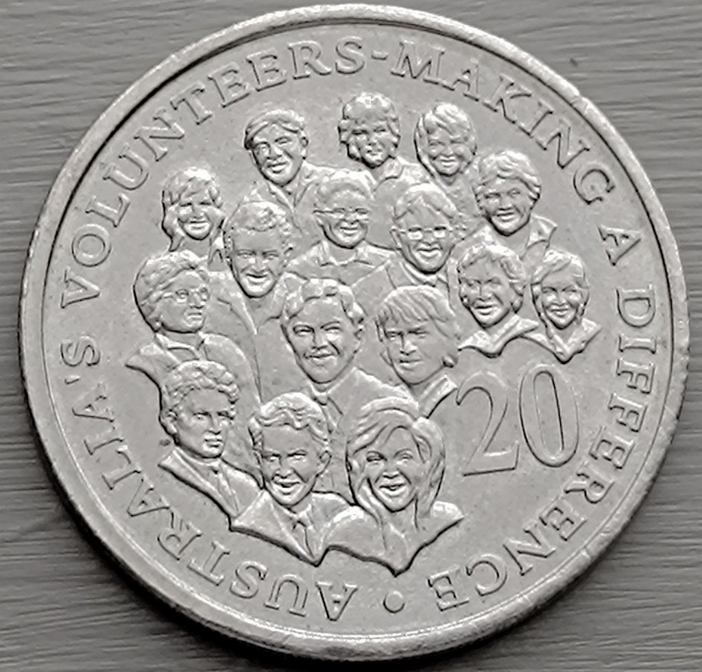 munt Australie 20 cents 2003 : vrijwilligers, Postzegels en Munten, Ophalen of Verzenden