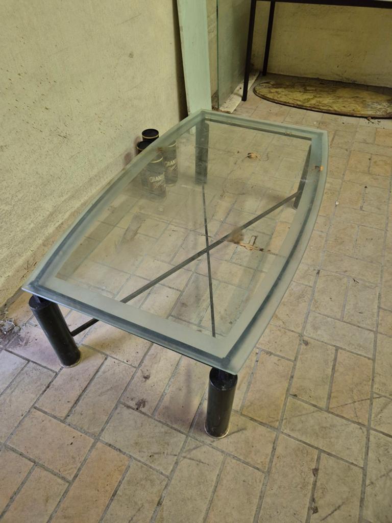Design salontafel Fedam – glas met zwarte poten, Ophalen, Glas