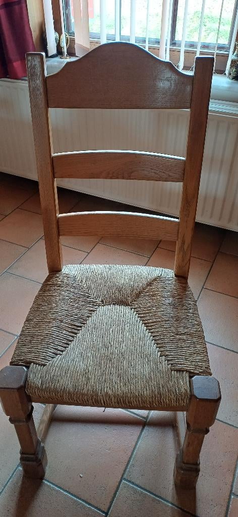 6 chaises chêne massif, Maison & Meubles, Chaises, Enlèvement, Utilisé, Une