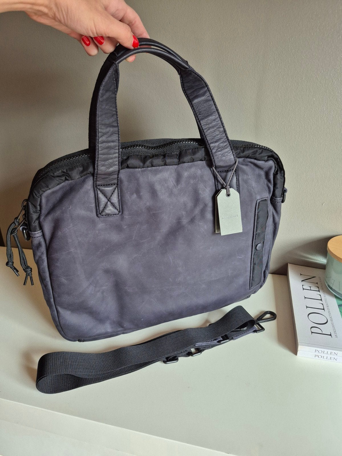 Sac de travail / sacoche / porte documents AllSaints neuf, Enlèvement ou Envoi, Gris, Cuir