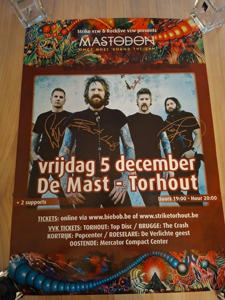 Full signed poster Mastodon, Ophalen of Verzenden