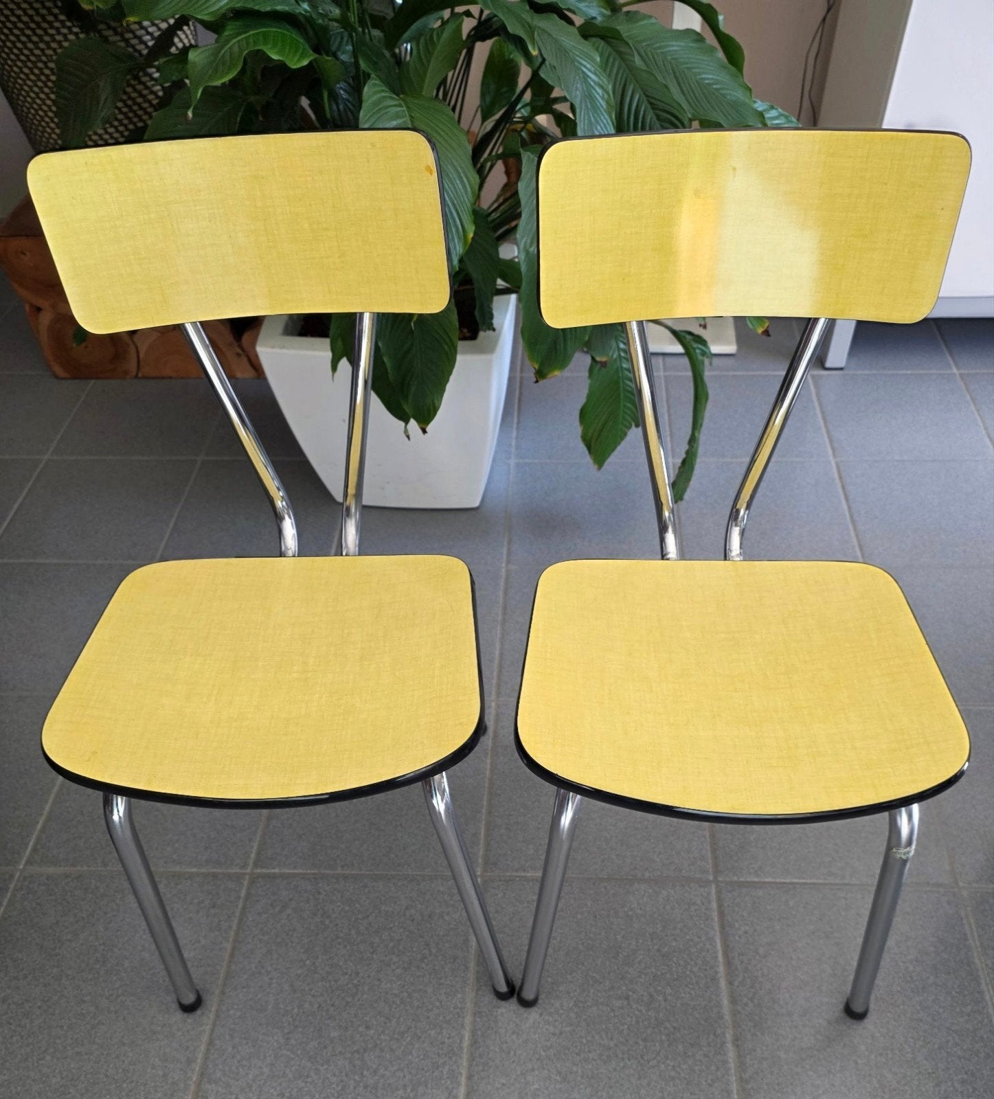 Lot de 2 chaises en formica vintage années 60 livraison grat, Enlèvement, Autres couleurs, Deux