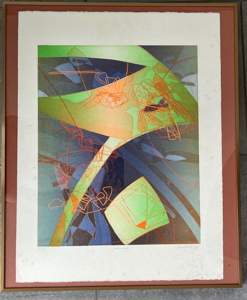 Héctor Saunier — Gravure originale E.A. encadrée, Édition limitée, Enlèvement ou Envoi, Eau-forte