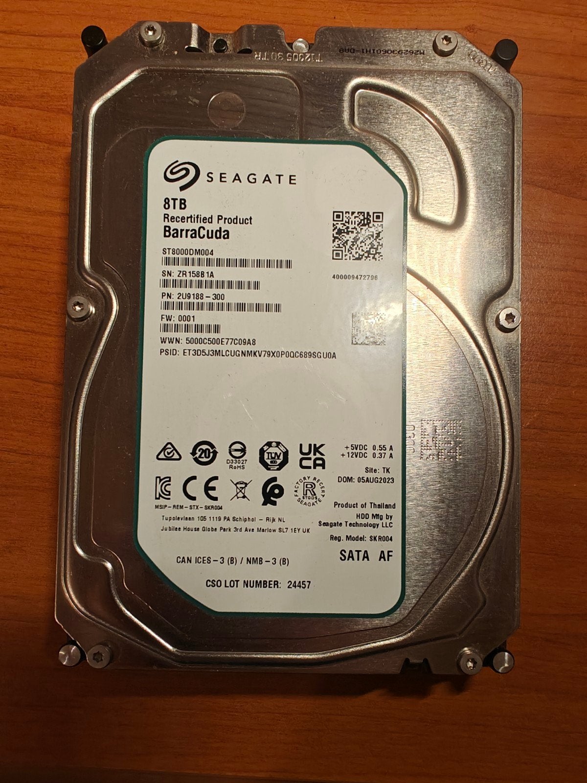 Seagate Barracuda Compute 8TB, Computers en Software, Intern, 3.5", Ophalen of Verzenden, Zo goed als nieuw