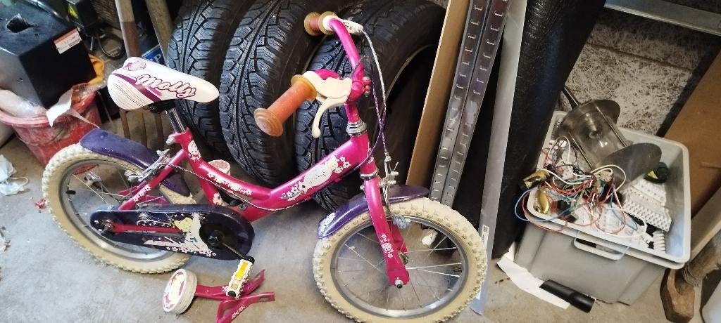 vélo fille 16 pouces avec stabilisateur, Enlèvement, Utilisé, Frein sur jante, 16 pouces
