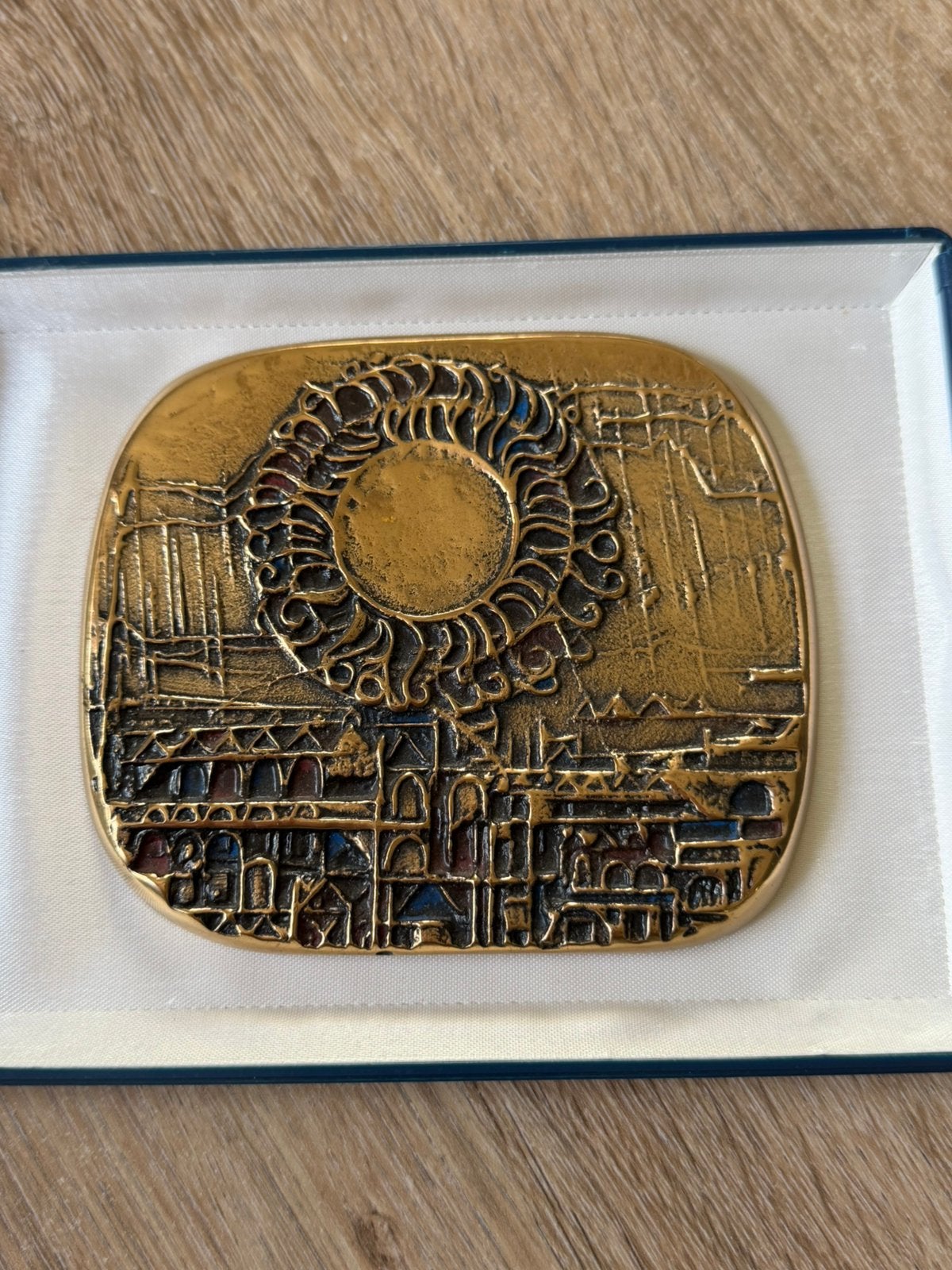 Uniek Verguld Bronzen Bas-reliëf "Nocturne" – Roger Bonduel, Ophalen, Brons