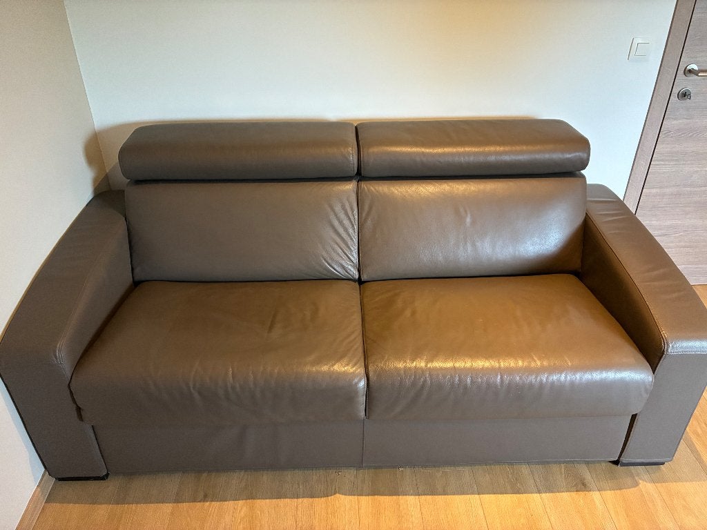 Canapé en cuir, Maison & Meubles, Canapés | Salons, Utilisé, Banc droit, Deux personnes, 150 à 200 cm, 100 à 125 cm, Cuir, Enlèvement