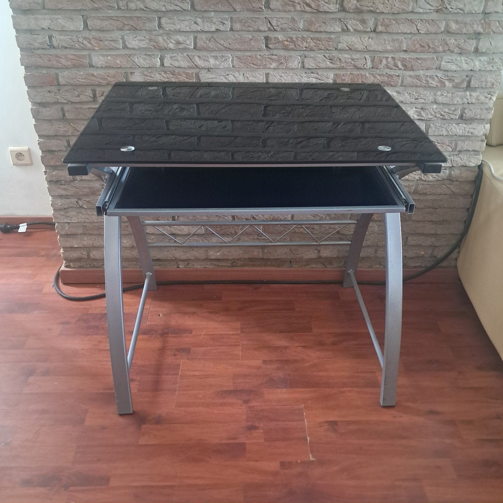 Bureau, Ophalen, Zwart, Gebruikt, 80 cm