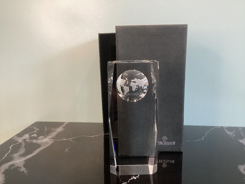 Presse-papiers en cristal « Globe ». 072/E., Divers, Accessoires de bureau, Enlèvement