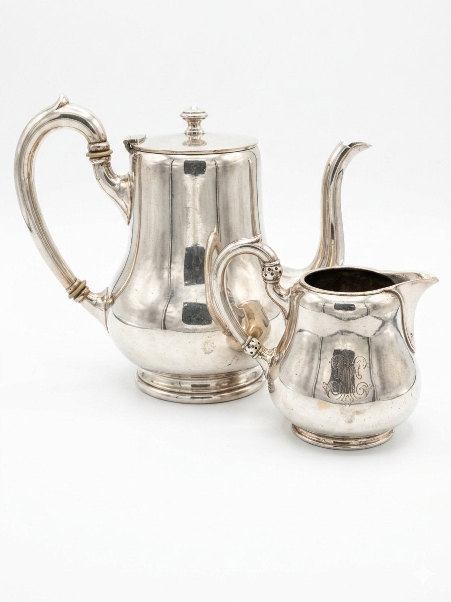 Koffiepot en melkkan gesigneerd CHRISTOFLE (19e eeuw), Antiek en Kunst, Ophalen of Verzenden, Zilver