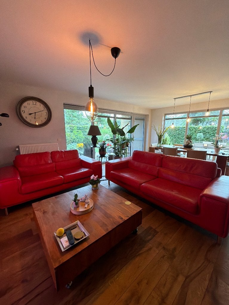 Tweedeling salon, Huis en Inrichting, Zetels | Zetels, Ophalen, Gebruikt, Leer, Rechte bank