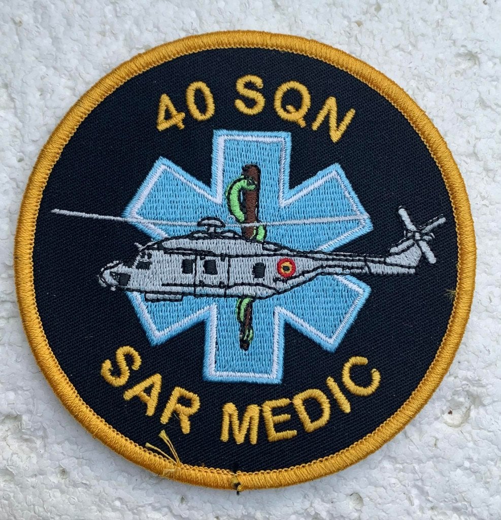 Luchtmacht 40 SQN HELI, MEDIC SAR (ZWART), Ophalen of Verzenden, Luchtmacht, Embleem of Badge