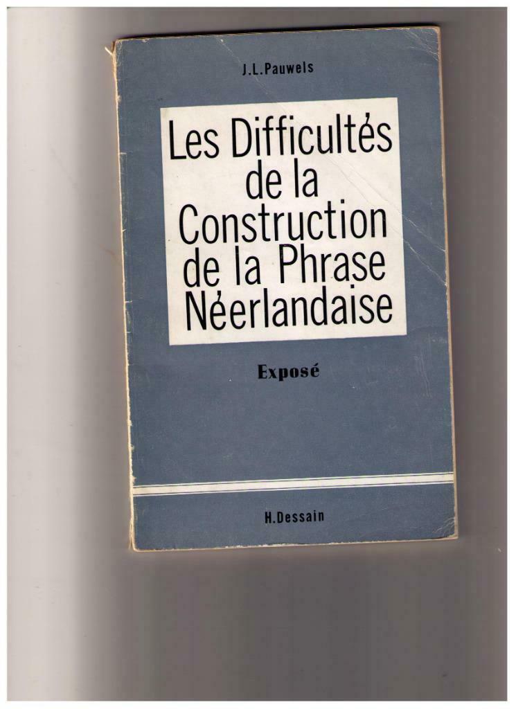 Moeilijkheden in de Nederlandse zinsbouw, Ophalen of Verzenden, Gelezen, Nederlands, J.L. Pauwels