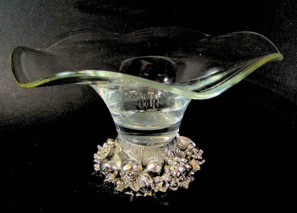Fruitschaal * snoepschaal *  Bonbonnière * Zilver & glas, Antiek en Kunst, Ophalen of Verzenden