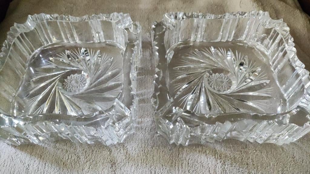 Cendriers identiques en cristal, 15x15 cm, Enlèvement ou Envoi, Comme neuf