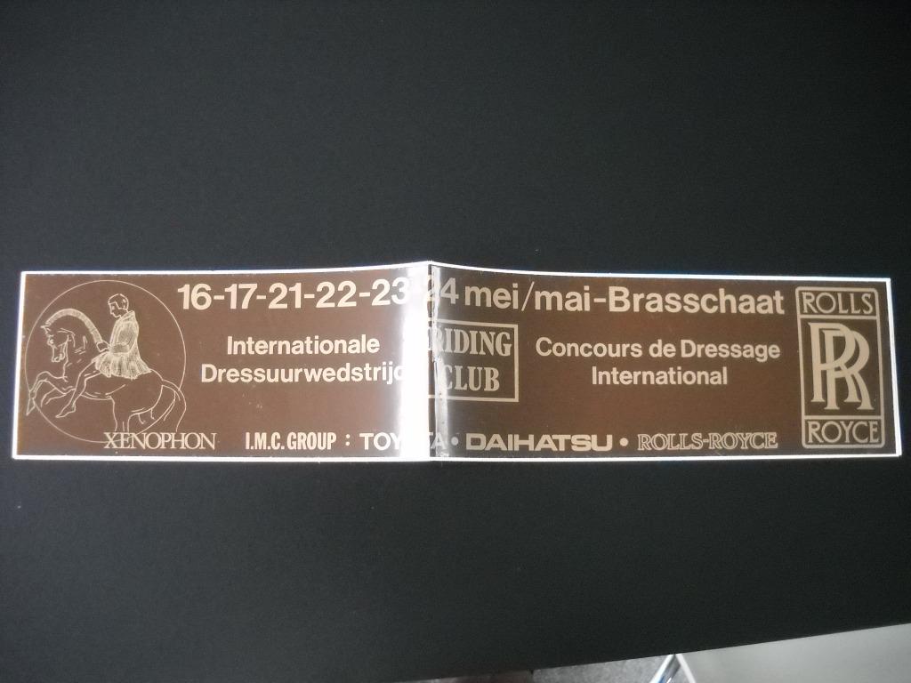 sticker Internationale dressuurwedstrijd Brasschaat, Verzamelen, Ophalen of Verzenden, Zo goed als nieuw, Sport