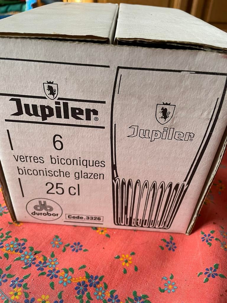 6 verres à bière Jupiler neuf  25 cl, Ophalen, Nieuw