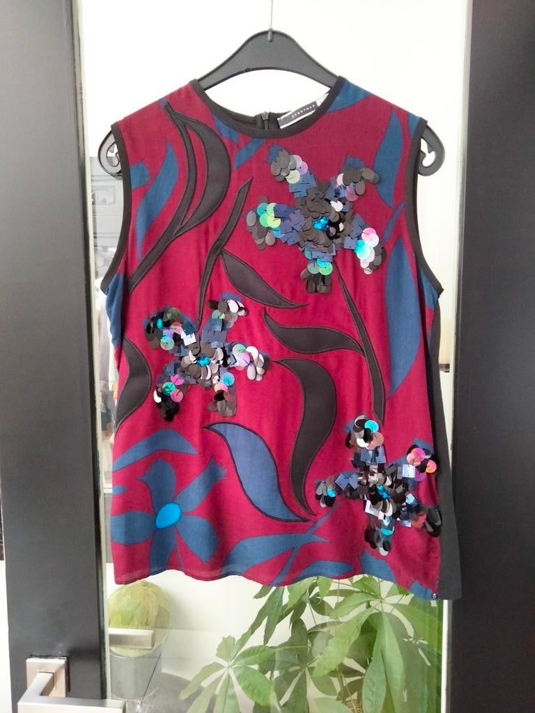 Top.voorkant zijde met pailletten.merk Sportmax MAX Mara., Kleding | Dames, Ophalen of Verzenden, Zo goed als nieuw, Maat 38/40 (M)