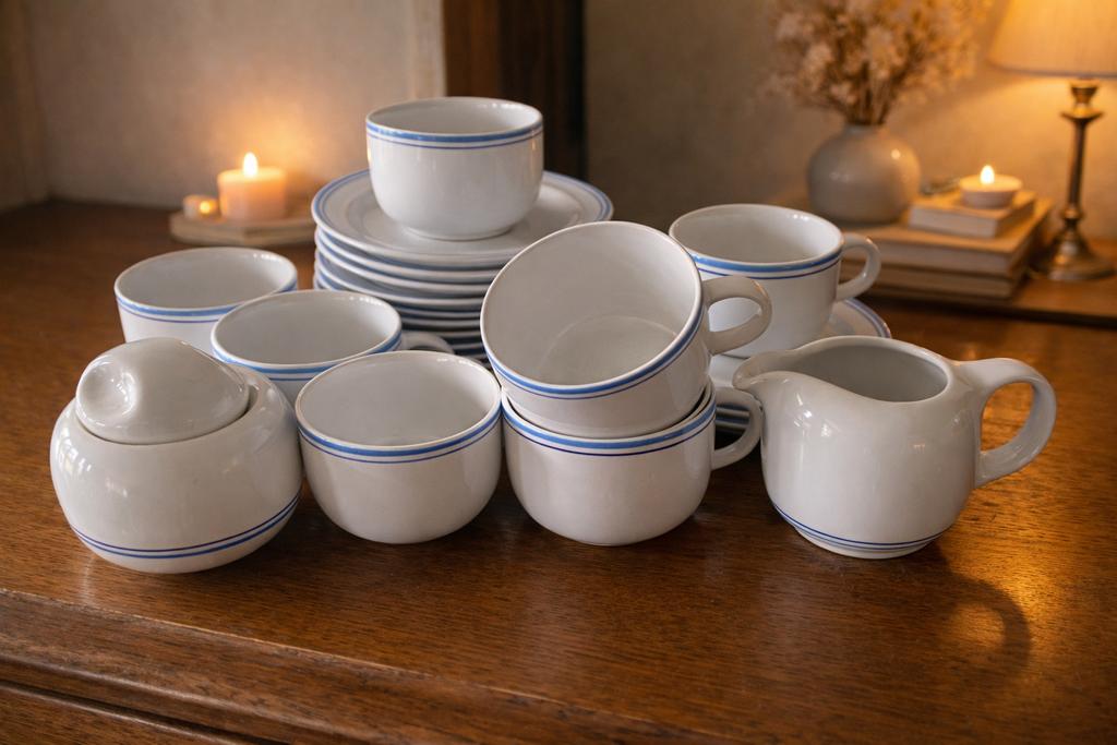 Retro porseleinen koffieservice – tijdloos design, Antiek en Kunst, Antiek | Servies compleet, Ophalen