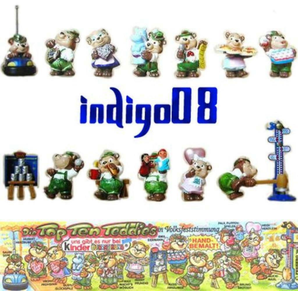 Kinder Surprise Top Ten Teddies Volk festimung 1996 1 Bpz, Enlèvement ou Envoi, Neuf, Figurines en plastique dur