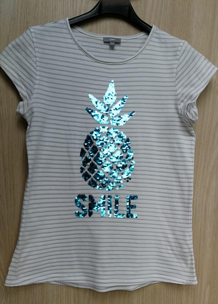 Witte T-shirt met ananas paillettes - JBC - maat 164, Kinderen en Baby's, Kinderkleding | Maat 164, Meisje, JBC, Ophalen of Verzenden
