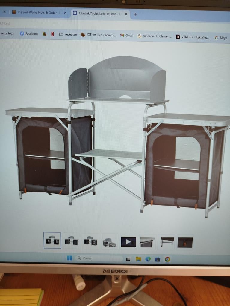 Keukenkast camping, Ophalen