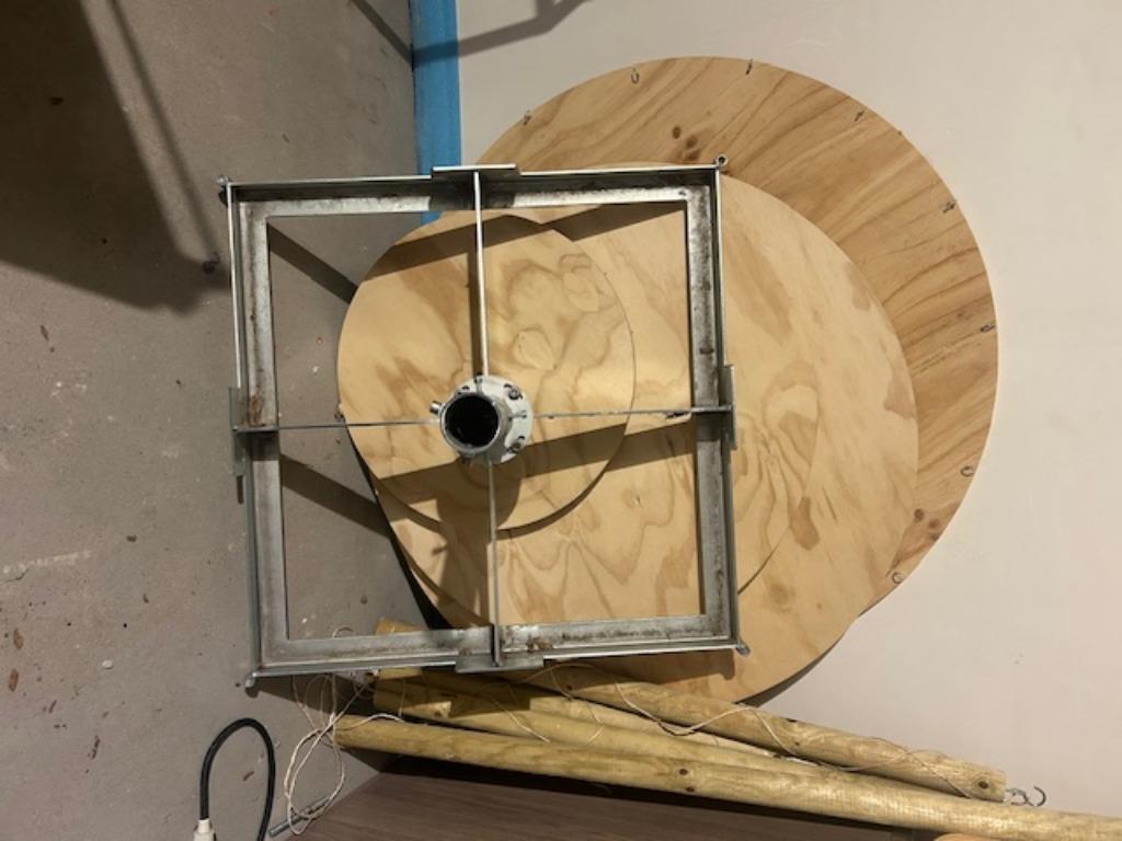 Parasolhouder + tegels, Tuin en Terras, Parasols, Parasolvoet, Ophalen