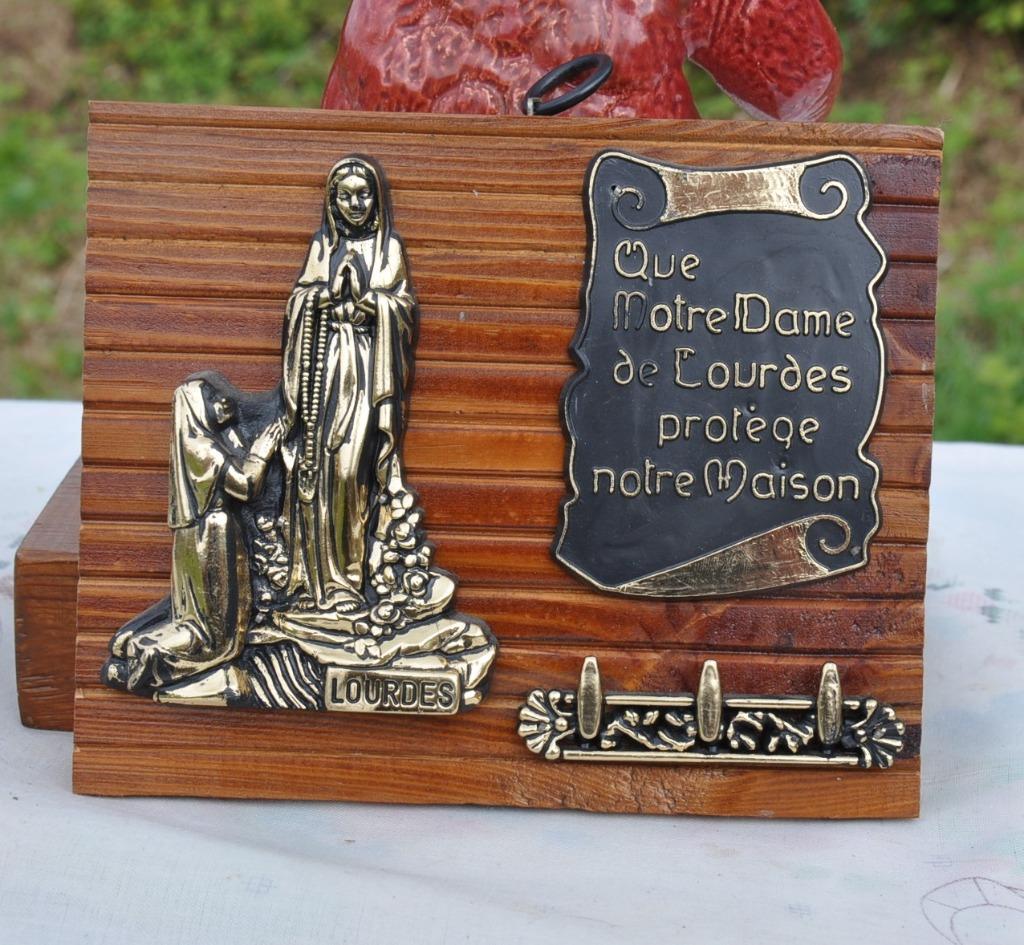 plaque mural notre dame de lourdes crochets pour clés, Antiquités & Art, Enlèvement ou Envoi