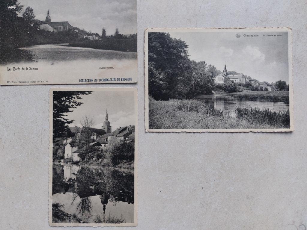 lot van 3 oude postkaarten van Chassepierre, Verzenden
