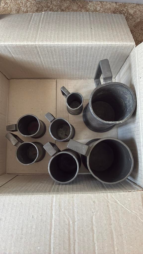 Tin maatbekers, Antiek en Kunst, Ophalen of Verzenden