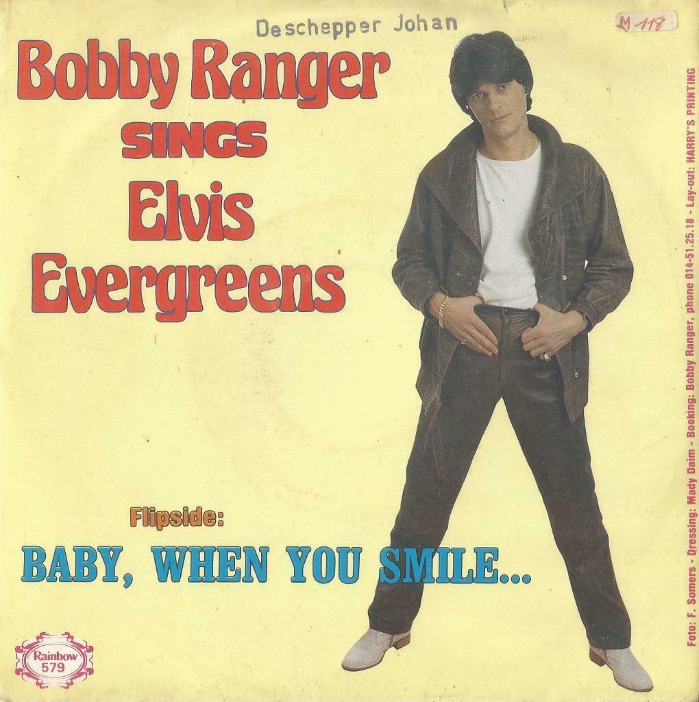 Bobby Ranger – Sings Elvis Evergreens / Baby, when you smile, Enlèvement ou Envoi, 7 pouces, En néerlandais, Single