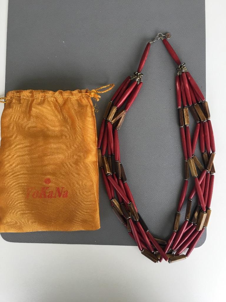 Halsketting, Bijoux, Sacs & Beauté, Colliers, Enlèvement ou Envoi, Comme neuf, Rouge, Synthétique