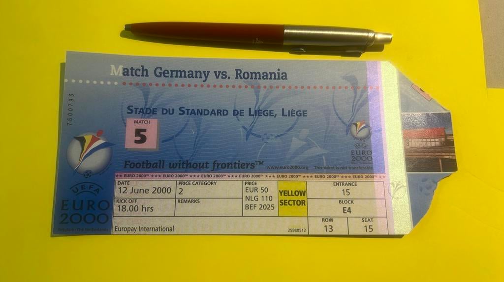Euro 2000-ticket Italië Roemenië, Verzenden