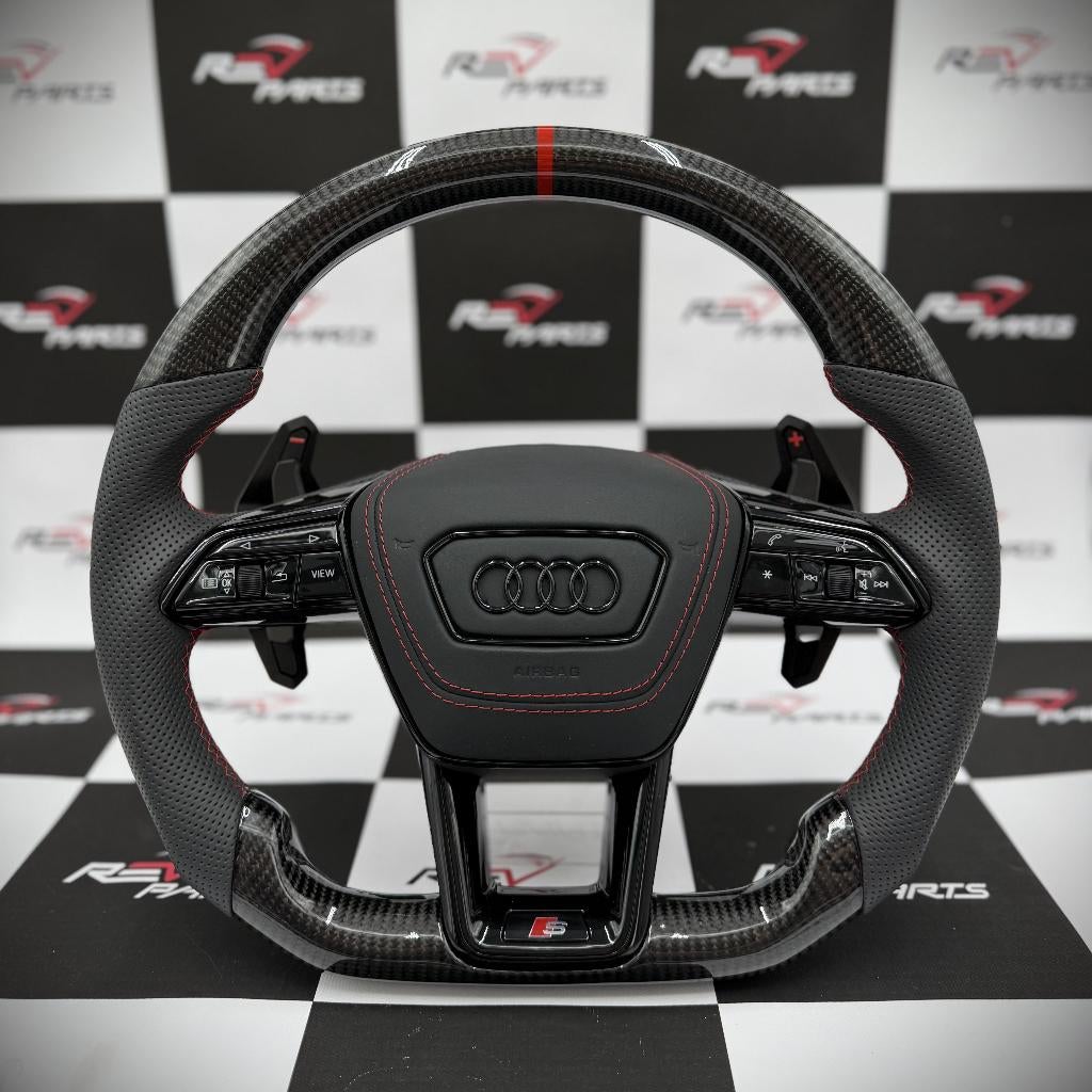Volant plat Audi Carbon Steering complet S RS, Enlèvement ou Envoi, Neuf, Audi