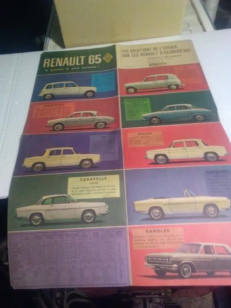 Renault 65 ' poster publicitaire, Livres, Autos | Brochures & Magazines, Enlèvement ou Envoi, Utilisé, Renault