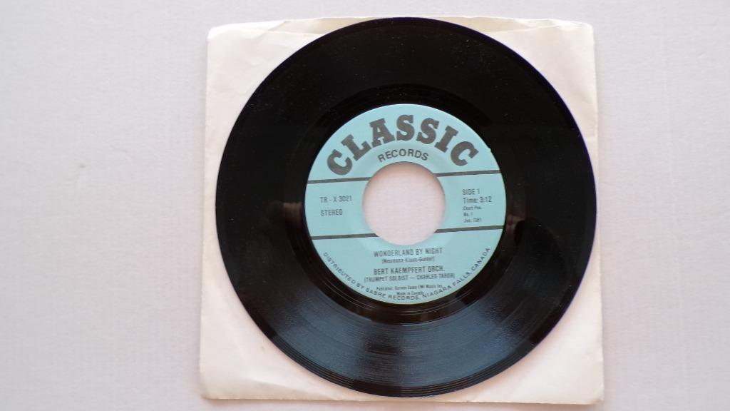 BERT KAEMPFERT ORCHESTRA - Wonderland by night (45t), Enlèvement ou Envoi, Comme neuf, Pop