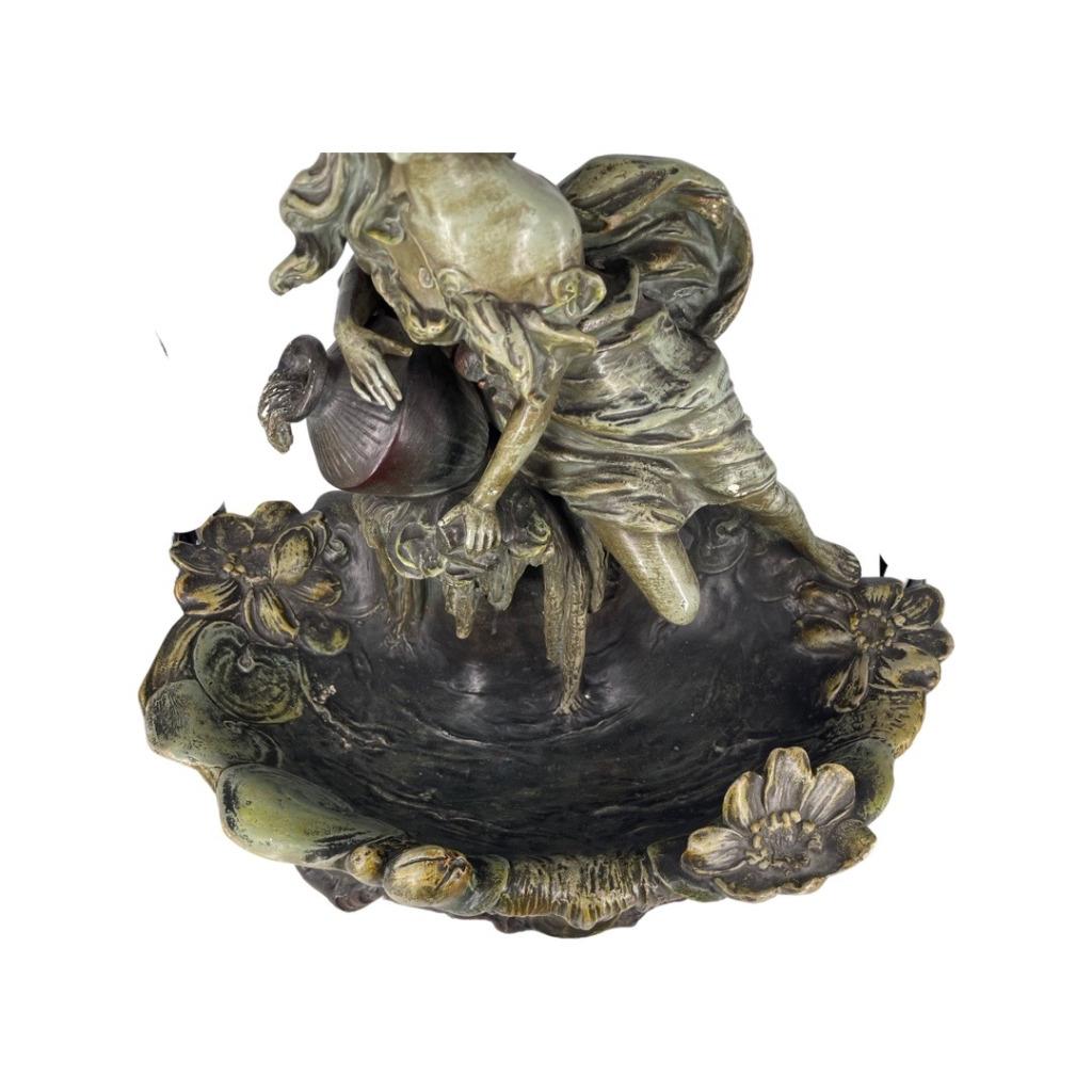 Sculpture Art Nouveau en Plâtre Patiné - Numérotée 62, Antiquités & Art, Enlèvement ou Envoi