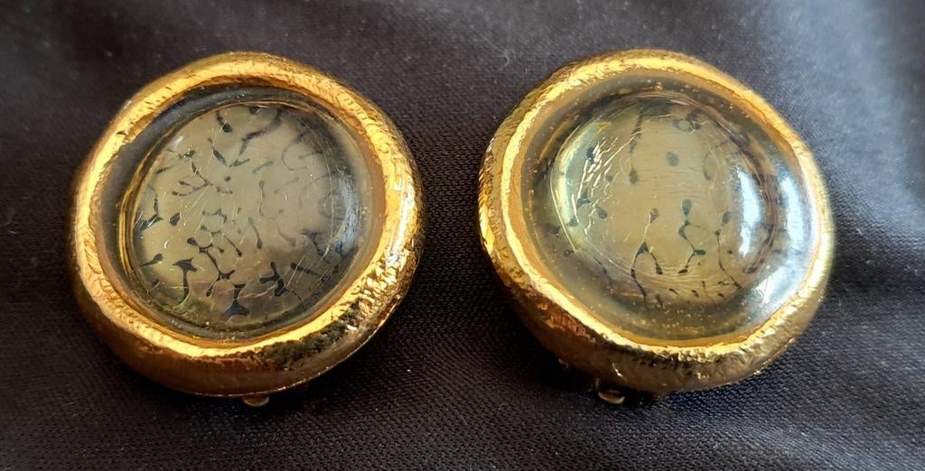"L'Or Du Soir Paris" Paire de Boucles D'oreilles, Enlèvement ou Envoi, Comme neuf, Or, Or